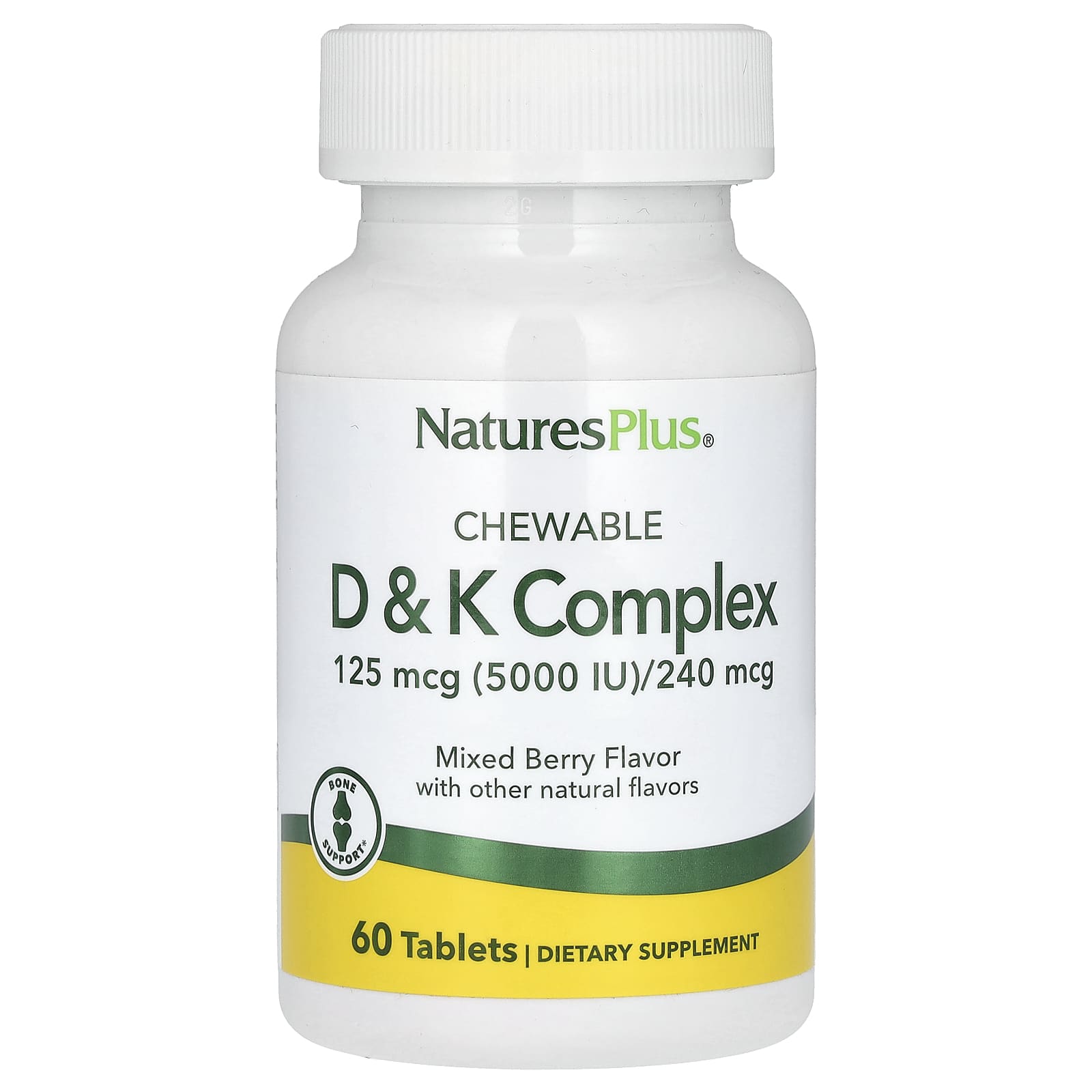 Nature’s Plus, Chewable D & K Complex, Mixed Berry, 60 Tablets UPC 097467104389 | HiLife Vitamins